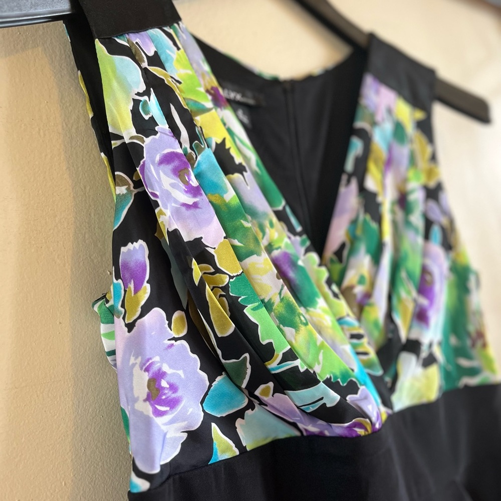 Alyx black draped colorful chest 50’s dress - Picture 3 of 10